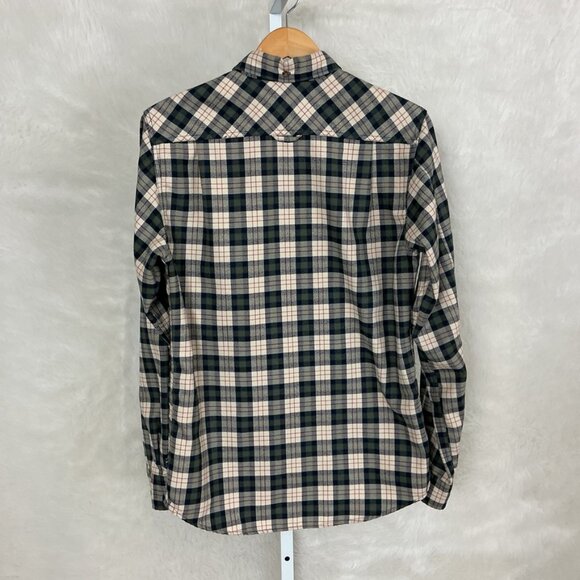 Fjallraven Men's Slim Fit Button Down Ivory, Red, Blue & Green Flannel Shirt M - Picture 3 of 5